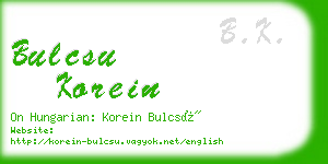 bulcsu korein business card